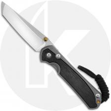 Chris Reeve Small Sebenza 31 Knife - S31-1130 - Stonewash CPM MagnaCut Tanto - Bog Oak / Glass Blasted Titanium