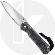 Chris Reeve Small Sebenza 31 Knife - S31-1224 - Stonewash CPM MagnaCut Insingo - Black Canvas Micarta / Glass Blasted Titanium