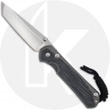 Chris Reeve Small Sebenza 31 Knife - S31-1228 - Stonewash CPM MagnaCut Tanto - Black Canvas Micarta / Sandblast Titanium