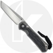 Chris Reeve Small Sebenza 31 Knife - S31-1232 - Stonewash CPM MagnaCut Tanto - Black Canvas Micarta / Glass Blasted Titanium