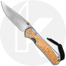 Chris Reeve Small Sebenza 31 Knife - S31-1628 - Polished CPM MagnaCut Drop Point - Box Elder Burl / Polished Titanium