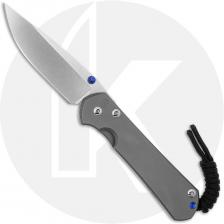 Chris Reeve Small Sebenza 31 Knife - S31-1644 - Stonewash CPM MagnaCut Drop Point - Glass Blasted Titanium