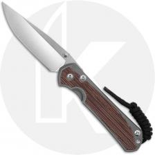Chris Reeve Small Sebenza 31 Knife - S31-1660 - Stonewash CPM MagnaCut Drop Point - Natural Canvas Micarta / Glass Blasted Titan