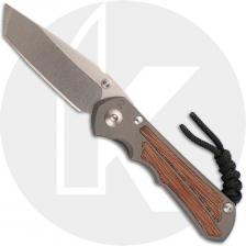 Chris Reeve Knives - Small Inkosi Knife - SIN-1046 - Stonewash MagnaCut Tanto - Natural Canvas Micarta / Sandblast Titanium