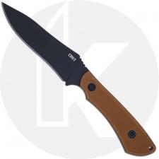CRKT Ramadi - 2083 - Black Drop Point Fixed Blade - Brown G10 - GRN Sheath