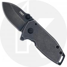 CRKT Squid Compact Assisted 2485K - Black Stonewash Blade and Handle - Frame Lock Flipper Folder