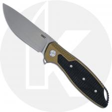 CRKT Jake K360GXP - Ken Onion EDC - 2 Tone Drop Point - OD Green Aluminum / Black G10 - Flipper Folder