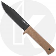 Cold Steel SRK Compact - Black SK-5 Clip Point Fixed Blade - Desert Tan Kray-Ex - 49LCKD-DTBK