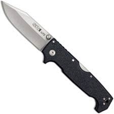 Cold Steel SR1 Lite 62K1 - Value Priced EDC - Clip Point Blade - Black Griv Ex - Tri Ad Lock - Folding Knife