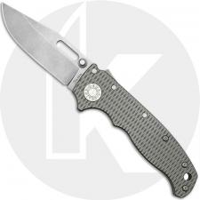 Demko AD20.5 Knife - CPM 20CV Clip Point - Milled Titanium - Shark-Lock