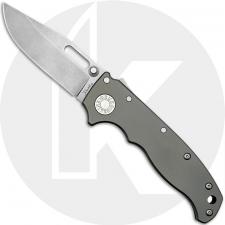 Demko AD20.5 Knife - CPM 20CV Clip Point - Smooth Titanium - Shark-Lock