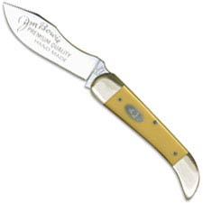 Eye Brand Jim Bowie Toothpick Knife - Solingen Carbon Steel Blade - Yellow Composition Handle - German Made