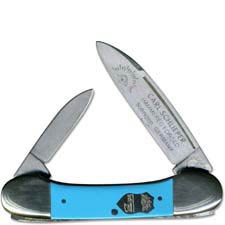 Eye Brand Baby Lima Bean Knife - Hammer Forged Solingen Carbon Steel Blades - Turquoise Composition Handle - German Made