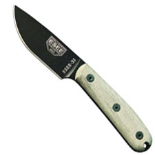ESEE Knives ESEE-3HM-K Black Drop Point - Traditional Micarta Handle - Black Kydex Sheath