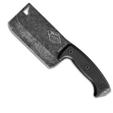 ESEE Knives ESEE-CL1 Expat Cleaver Tumbled Black Blade - Black G10 Handle - Leather Sheath