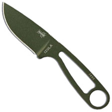 ESEE Knives IZULA-OD Olive Drab Drop Point Neck Knife - Black Molded Sheath