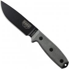 ESEE Knives ESEE-4P Black Drop Point - Micarta Handle - Coyote Brown Molded Sheath