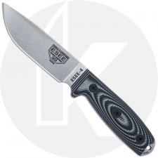ESEE Knives ESEE-4 - 4P35V-002 - Stonewash S35V Drop Point - Gray / Black 3D G10 Handle - Black Molded Sheath