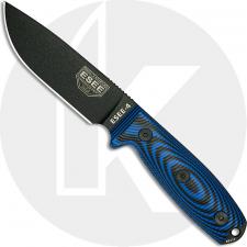 ESEE Knives ESEE-4 - 4PB-008 - Black Drop Point - Blue / Black 3D G10 Handle - Black Molded Sheath