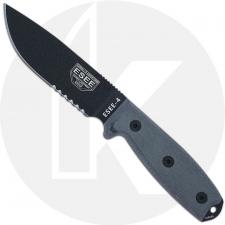 ESEE Knives ESEE-4S-B - Part Serrated Black Drop Point - Canvas Micarta Handle - Black Molded Sheath