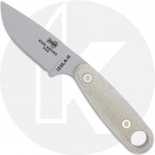 ESEE IZULA-II-SPC Knife - Textured Gray Powder Coat Blade - Canvas Micarta Handle - Black Molded Sheath