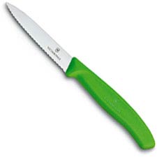 Victorinox Paring Knife 6.7636.L114, 3.25 Inch Serrated Blade with Green Nylon Handle