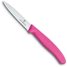 Victorinox Paring Knife 6.7636.L115 3.25 Inch Serrated Blade with Pink Nylon Handle