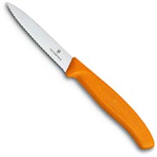 Victorinox Paring Knife 6.7636.L119, 3.25 Inch Serrated Blade with Orange Nylon Handle
