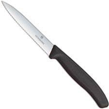 Victorinox Paring Knife 6.7733, 4 Inch Serrated Blade with Black Nylon Handle