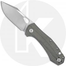 GiantMouse ACE Atelier Knife - Satin Elmax - Green Canvas Micarta