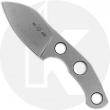 GiantMouse GMF1 Fixed Blade Knife - Stonewashed N690 - Leather Sheath