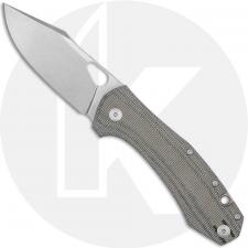 GiantMouse ACE Grand Knife - Satin Elmax - Green Canvas Micarta