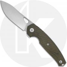 GiantMouse ACE Jagt Knife - Satin CPM MagnaCut - Green Canvas Micarta - Flipper Folder