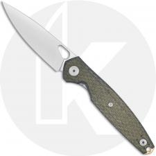 GiantMouse ACE REO Knife - Satin MagnaCut - Green Canvas Micarta