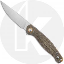 GiantMouse ACE Sonoma V2 Knife - Satin Elmax - Green Canvas Micarta