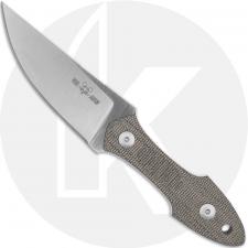 GiantMouse GMF3-GRN Fixed Blade Knife - Satin N690 - Green Canvas Micarta - Leather Sheath
