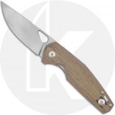 GiantMouse ACE Nimbus V2 Knife - Stonewash Elmax - Natural Canvas Micarta