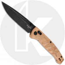 Hogue Mysto (HH) Manual Folder 24419 Knife - Black Stonewash CPM MagnaCut Clip Point - Maple Valley Richlite/HH Slash - ABLE Loc