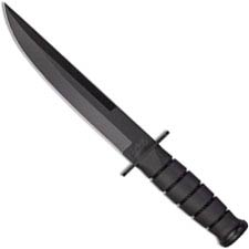 KABAR Modified Tanto 1266 - Fighting Utility Knife - Black Fixed Blade - Kraton G Handle - USA Made