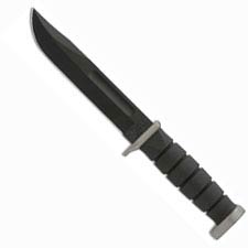 KABAR D2 Extreme 1292 - Fighting Utility Knife - Black D2 Plain Edge Fixed Blade - Kraton G Handle - USA Made