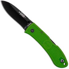 KABAR Dozier Folding Hunter 4062KG - Bob Dozier EDC - Black Drop Point - Kelly Green Zytel - Lockback Folder