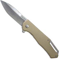 KABAR Jarosz Flipper Knife 7509 EDC Spear Point Desert G10 and Titanium Frame Lock Folder