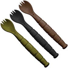 KABAR 9909MIL Field Kit Tactical Spork Set OD Green, Black and Brown Creamid Knife Fork Spoon Set