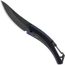 Kershaw 1225 Reverb XL Black Blade Blue G10 with Carbon Fiber Front, Black Steel Frame Lock with Carabiner and Clip