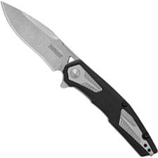 Kershaw Tremolo 1390 - Value Priced EDC - Stonewash Clip Point - Black GFN and Steel - SpeedSafe Assist - Flipper Folder