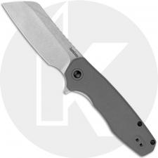 Kershaw Wharf 1414 Knife - Assisted - Stonewashed 8Cr13MoV Cleaver - Gray GFN - Flipper Folder