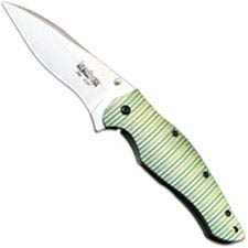 Kershaw Bump 1590GR - S30V - Green and Gold Ti - Frame Lock - SpeedSafe Flipper Folder - Discontinued Item - Serial Number - BNI