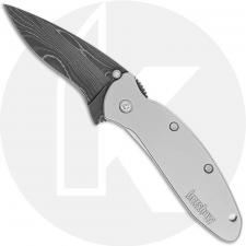 Kershaw Scallion 1620DAM Knife - Assisted - Damascus Blade - Aluminum - Flipper - USA Made