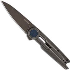 Kershaw 2035 Parsec EDC - Stonewash Brown PVD Drop Point - Frame Lock Flipper Folder - KVT Ball Bearing Opening