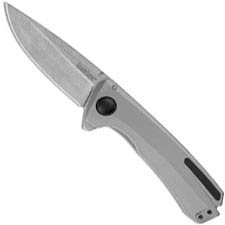 Kershaw Comeback 2055 - Stonewash Drop Point - Bead Blast Stainless Steel - KVT Flipper Folder